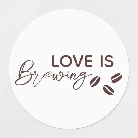Love is Brewing Coffee Theme Bridal Shower ラベル (デザイン2)