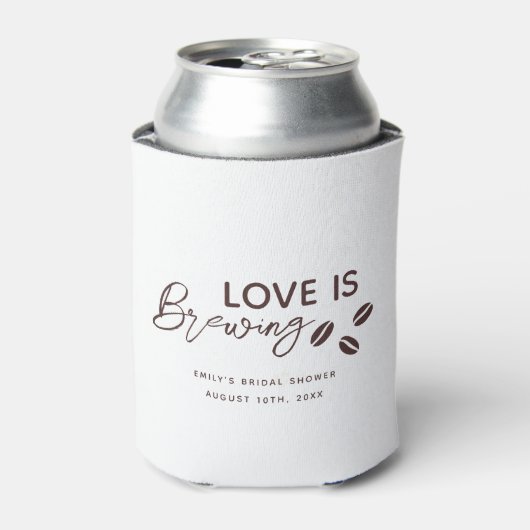 Love is Brewing Coffee Theme Bridal Shower 缶クーラー (缶正面)