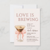 Love Is Brewing Coquette Bridal Shower 招待状 (正面)