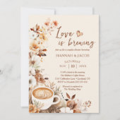 Love is Brewing Couples Coffee Bridal Shower 招待状 (正面)