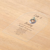 Love Is Brewing Cozy Espresso Bridal Shower アクリル招待状 (レイダウン)