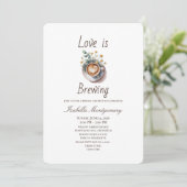 Love Is Brewing Cozy Espresso Bridal Shower 招待状 (スタンド正面)