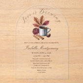 Love Is Brewing Cozy Rustic Coffee Bridal Shower アクリル招待状 (正面)