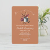 Love Is Brewing Cozy Rustic Coffee Bridal Shower 招待状 (スタンド正面)