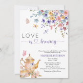 Love is Brewing Dragonfly Bridal Shower Tea Party 招待状 (正面)