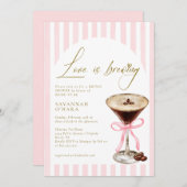 Love is Brewing Elegant Bridal Shower Invitation 招待状 (正面/裏面)
