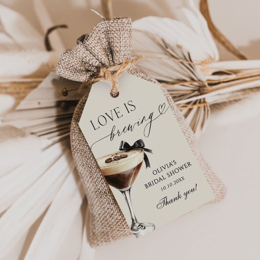 Love is Brewing Espresso Martini Bridal Shower ギフトタグ