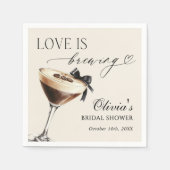Love is Brewing Espresso Martini Bridal Shower スタンダードカクテルナプキン (正面)