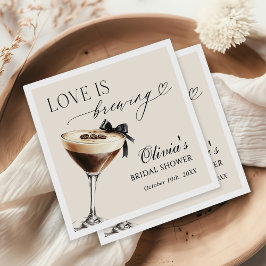 Love is Brewing Espresso Martini Bridal Shower スタンダードカクテルナプキン
