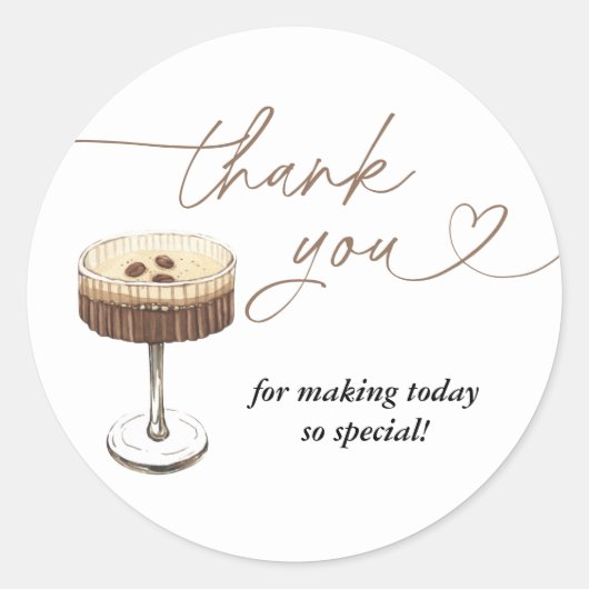 Love Is Brewing Espresso Martini Bridal Shower ラウンドシール (正面)