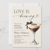 Love is Brewing Espresso Martini Bridal Shower 招待状 (正面)