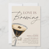 Love is Brewing Espresso Martini Bridal Shower 招待状 (正面)