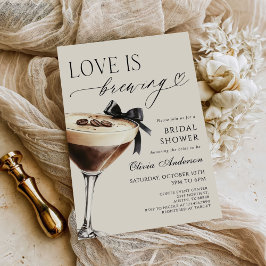 Love is Brewing Espresso Martini Bridal Shower 招待状