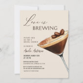 Love is Brewing Espresso Martini Bridal Shower 招待状 (正面)