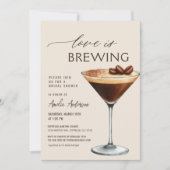 Love is Brewing Espresso Martini Bridal Shower 招待状 (正面)