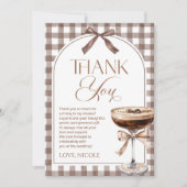 Love Is Brewing Expresso Martini Bow Bridal Shower サンキューカード (正面)