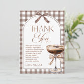Love Is Brewing Expresso Martini Bow Bridal Shower サンキューカード (スタンド正面)