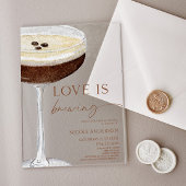 Love Is Brewing Expresso Martini Bridal Shower アクリル招待状