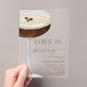Love Is Brewing Expresso Martini Bridal Shower アクリル招待状 (インサイチュ (ポータブル))