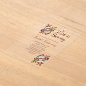 Love Is Brewing Fall Coffee Bridal Shower アクリル招待状 (レイダウン)