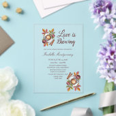 Love Is Brewing Fall Coffee Bridal Shower アクリル招待状 (インサイチュ (ウェディング))