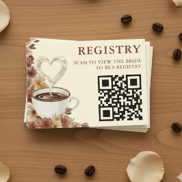Love is Brewing Floral Coffee QR Code Registry エンクロージャーカード
