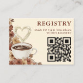 Love is Brewing Floral Coffee QR Code Registry エンクロージャーカード (正面)