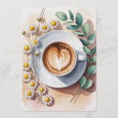 Love Is Brewing Floral Espresso Bridal Shower 招待状 (裏面)