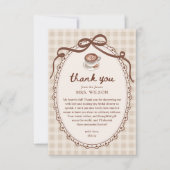 Love is Brewing Gingham Coffee Bridal Shower サンキューカード (正面)