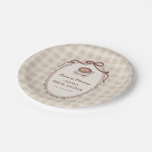 Love is Brewing Gingham Coffee Bridal Shower ペーパープレート (アングル)
