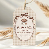 Love is Brewing Gingham Coffee Bridal Shower Favor ギフトタグ