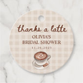 Love is Brewing Gingham Coffee Bridal Shower Gift フェイバータグ (正面)