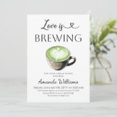 Love is Brewing Green Coffee Matcha Bridal Shower 招待状 (スタンド正面)