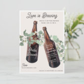 Love is Brewing Greenery Beer Bridal Shower 招待状 (スタンド正面)