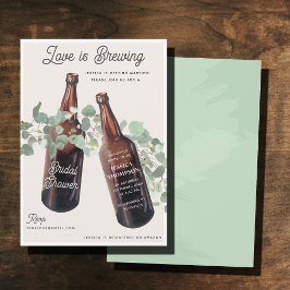 Love is Brewing Greenery Beer Bridal Shower 招待状