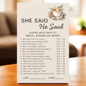 Love is Brewing He Said She Said Bridal Game