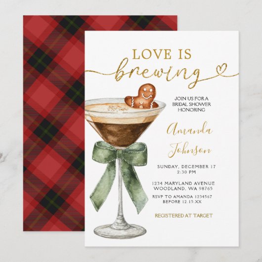 Love Is Brewing Holiday Coffee & Cocoa Party 招待状 (正面/裏面)