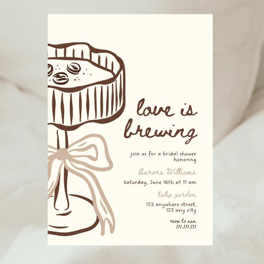 Love Is Brewing Invitation, Love Is Brewing Bridal 招待状
