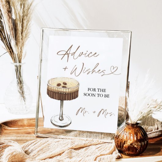 Love Is Brewing Martini Advice & Wishes Sign ポスター