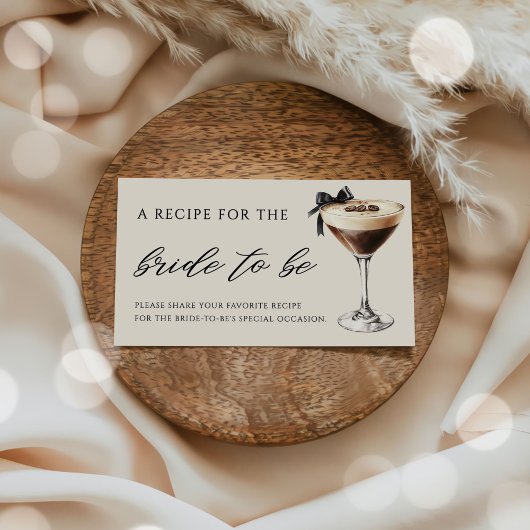 Love is Brewing Martini Bridal Shower Recipe エンクロージャーカード