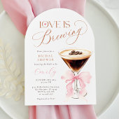 Love is Brewing Pink Bow Bridal Shower  招待状