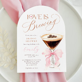 Love is Brewing Pink Bow Bridal Shower  招待状
