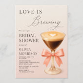 Love is Brewing QR Code Bridal Shower 招待状 (正面)