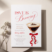 Love is Brewing Red Bow Bridal Shower  招待状