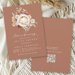 Love is Brewing Rustic Boho Floral Bridal Shower 招待状