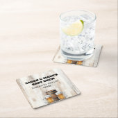 Love is Brewing Rustic Brewery Shower スクエアペーパーコースター (インサイチュ)