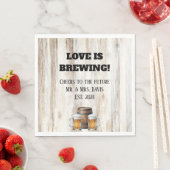 Love is Brewing Rustic Bridal Shower スタンダードランチョンナプキン (インサイチュ)