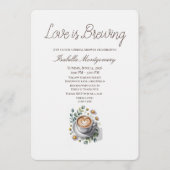 Love Is Brewing Rustic Espresso Bridal Shower 招待状 (正面)