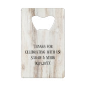 Love is Brewing Rustic Shower Bottle Opener Favor クレジットカード栓抜き (裏面)