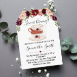 Love is brewing tea shower marsala invitation シーズンカード<br><div class="desc">Add your own wording into the template. To more customization (font color,  font style,  add photo,  move elements),  click on personalize,  scroll down and click on link "click to customize further".</div>